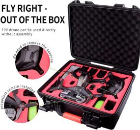 img 3 attached to 🚁 FPVtosky DJI FPV Combo Drone Case - Waterproof Hard Carrying Case for Goggles V2, Motion Controller, Batteries, and Accessories, Including 2 Sets of Propellers