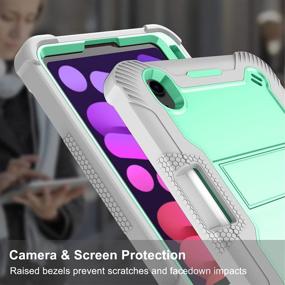 img 3 attached to 📱 Ultimate Protection: Shockproof Heavy Duty Tablet Case for New iPad Mini 6 2021 8.3 inch - Compatible with Apple iPad Mini 6th Gen - Pencil Holder, Stand, and Rugged Protective Cover Included!