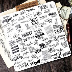 img 2 attached to 💌 Doraking 90PCS Vintage Nice Words Sentences Sweet Happiness Stickers - Perfect for Laptop, Scrapbook, Windows & Decoration - No-Repeat Retro Words Stickers by Doraking