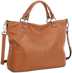 img 4 attached to Kattee Genuine Leather Satchel Handbags