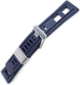 img 4 attached to Crafter Blue Rubber Waterproof Straight Men's Watches