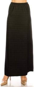 img 4 attached to MoDDeals Womens Maxi Skirt: Long Floor Length & Versatile Elastic Waist for Comfy Work or Casual Wear