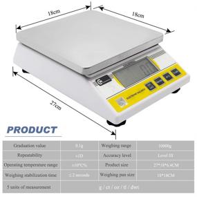 img 1 attached to 🔢 CGOLDENWALL 10kg x 0.1g Digital Precision Electronic Balance Laboratory Scale - Industrial Weighing and Counting Table Top Scale with Multi-Unit Switch - g/ct/lb/oz/DWT/tl (10000g, 0.1g)