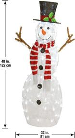 img 2 attached to 🎅 4 ft Snowman Artificial Christmas Decor with Pre-Strung White Lights and Ground Stakes - National Tree Company