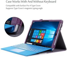 img 1 attached to 📱 ProCase Folio Cover Case for Microsoft Surface Pro 7/6/2017/4/LTE/3 – Purple (Compatible with Type Cover Keyboard)