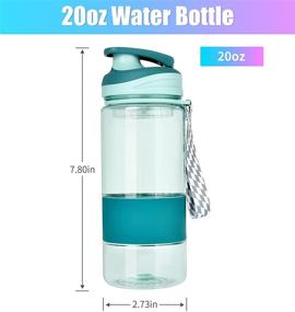 img 2 attached to Leak Proof Flip Top Lid Sports Water Bottle - 20oz Plastic Bottles with Strainer, Lightweight Reusable Gym Portable Bottles for Fitness, Running, Camping, Outdoor Sports - Blue Cyan (1 Pcs)