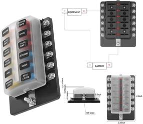 img 3 attached to 🔌 Повышенный блок предохранителей кожуха (12 путей) с индикатором LED для автомобилей и морских судов - Вейруйшин