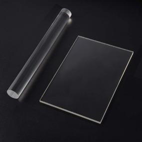 img 4 attached to 🔲 Clear Acrylic Clay Rollers with Rectangle Acrylic Sheet Backing Boards - 2Pcs/1Set for Shaping and Sculpting Clay Tools