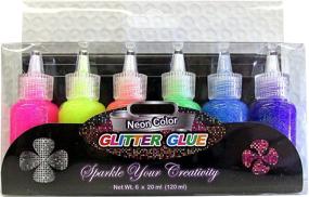 img 2 attached to 🌈 BAZIC Products Set of 2 Units - 6 Color Glitter Glue, 20 mL Bottles - Neon Colors: Green, Orange, Pink, Yellow, Blue, & Purple