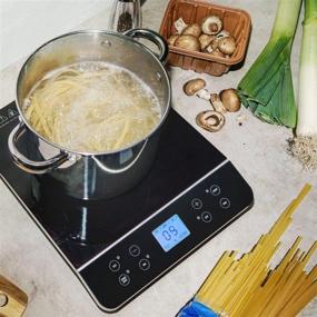 img 3 attached to CRUX Induction Cooktop, Portable Electric Hot Plate with Smart Touch LCD Display, Easy Temperature Control and Adjustable Timer Featuring Auto Shut Off, in Sleek Black