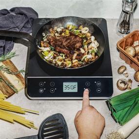 img 2 attached to CRUX Induction Cooktop, Portable Electric Hot Plate with Smart Touch LCD Display, Easy Temperature Control and Adjustable Timer Featuring Auto Shut Off, in Sleek Black