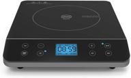 crux induction cooktop, portable electric hot plate with smart touch lcd display, easy temperature control and adjustable timer featuring auto shut off, in sleek black логотип