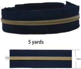 img 3 attached to 🔗 Metallic Navy Zipper by The Yard - 5 Yards of Nylon Coil Zippers for Sewing, Upholstery, DIY Crafts, Bags, and Purses. Includes 10 Gold Sliders - Tailor and Sewing Enthusiasts' Essential!