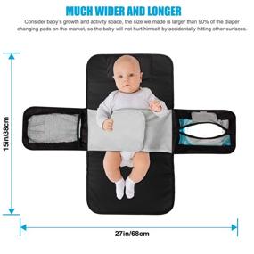 img 2 attached to 👶 Convenient and Spacious Portable Diaper Changing Pad with Fixed Strap – Waterproof Baby Travel Changing Mat, Diaper Bag, and Changing Table Pad – Perfect Baby Shower Gift!