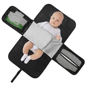 img 4 attached to 👶 Convenient and Spacious Portable Diaper Changing Pad with Fixed Strap – Waterproof Baby Travel Changing Mat, Diaper Bag, and Changing Table Pad – Perfect Baby Shower Gift!
