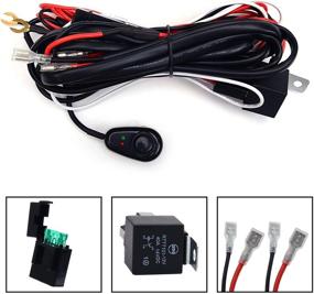 img 4 attached to KAWELL Universal 2 Lead LED Light Bar Wiring Harness Kit: Reliable, Waterproof 12V 40A Fuse Relay for Offroad, Driving, Fog, and Work Lights