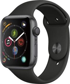 img 2 attached to 🍎 Apple Watch Series 4 (Renewed) - 44MM, GPS, Space Gray Aluminum Case, Black Sport Band