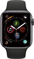 🍎 apple watch series 4 (renewed) - 44mm, gps, space gray aluminum case, black sport band logo