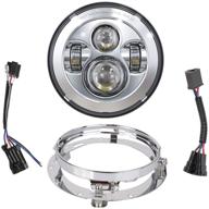 🚚 truckmall 7 inch led headlight: enhanced visibility and easy mounting for touring ultra classic electra street glide fatboy heritage softail slim deluxe switchback road king logo