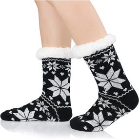 img 2 attached to 🧦 Winter Cozy Fuzzy Socks Women Fluffy Socks with Grip - Century Star Anti Slip Slipper Socks for Christmas