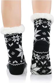 img 3 attached to 🧦 Winter Cozy Fuzzy Socks Women Fluffy Socks with Grip - Century Star Anti Slip Slipper Socks for Christmas