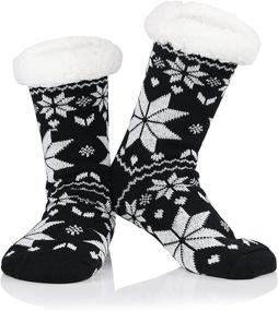 img 1 attached to 🧦 Winter Cozy Fuzzy Socks Women Fluffy Socks with Grip - Century Star Anti Slip Slipper Socks for Christmas