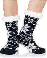 🧦 winter cozy fuzzy socks women fluffy socks with grip - century star anti slip slipper socks for christmas логотип