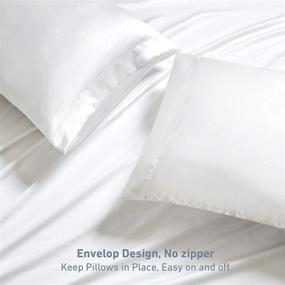 img 1 attached to 🛏️ Leeden Satin Pillowcase Set: Hair and Skin Friendly Standard Size Breathable Pillow Cases - White, 2 Pack (20x26 Inches)