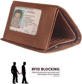 img 2 attached to 👛 Genuine Leather Wallet with Efficient Blocking Closure - Essential Men's Accessory