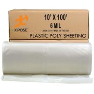 🔒 xpose safety heavy duty clear poly sheeting - 10x100 feet, 6 mil thick plastic tarp - waterproof vapor and dust protective equipment cover: perfect for agriculture, construction, and industrial use логотип