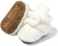 👶 meckior cozy fleece booties with grip soles for infant girls and boys - first toddler shoes, newborn baby shoes, slippers logo