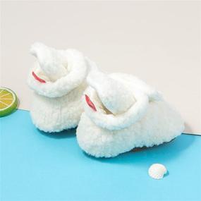 img 1 attached to 👶 Meckior Cozy Fleece Booties with Grip Soles for Infant Girls and Boys - First Toddler Shoes, Newborn Baby Shoes, Slippers