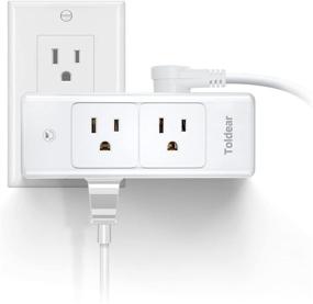 img 4 attached to Toldear Multi Plug Outlet 💡 Extender with Rotating Plug - White