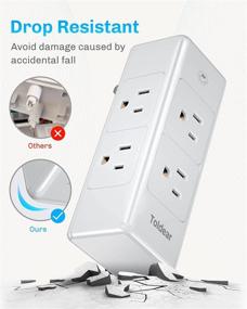 img 1 attached to Toldear Multi Plug Outlet 💡 Extender with Rotating Plug - White