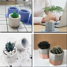 img 1 attached to Versatile 4 Pack Silicone Molds: Succulent Planters, Shot Glasses, Candle Holders & Small Plant Moulds for DIY Crafts