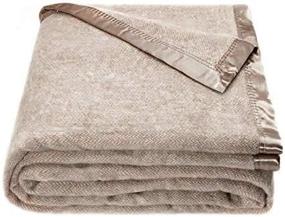 img 2 attached to Spencer & Whitney Bed Blankets: Luxurious Nordic Wool Throw & Queen-Sized Beige Herringbone Blanket for Cozy Comfort