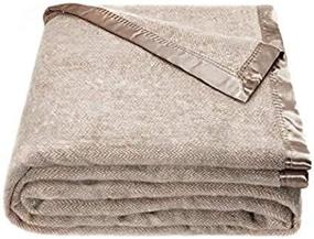 img 1 attached to Spencer & Whitney Bed Blankets: Luxurious Nordic Wool Throw & Queen-Sized Beige Herringbone Blanket for Cozy Comfort