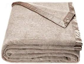 img 4 attached to Spencer & Whitney Bed Blankets: Luxurious Nordic Wool Throw & Queen-Sized Beige Herringbone Blanket for Cozy Comfort