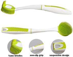 img 3 attached to 🧼 Bottle Brush Dishwashing Cleaning Brush Set - Long Handle Scrubber for Non-Stick Pot Pan Dish Bowl, Water Cups, Coffee Mugs