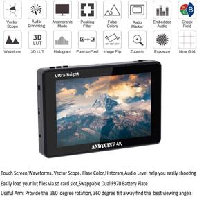 img 3 attached to 🎥 ANDYCINE C7 Field Camera Monitor 7” 2200nits 1920x1200 Touch Screen - Complete Kit for Sony, Canon, Fujifilm, Panasonic, BMPCC Cameras