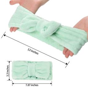 img 3 attached to 🎀 Color A Microfiber Facial Makeup Headband: Spa Bowtie Headband for Women & Girls, Ideal for Face Wash & Hair Care