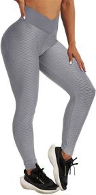 img 4 attached to KOLAOYEP Crossover Leggings Control Workout Sports & Fitness in Other Sports