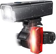 🚴 super bright 800 lumens led bike headlight and rear taillight set - usb rechargeable, easy to install and release, waterproof bike lights front and back logo