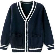 👕 boy's uniform v neck cardigan sweater by curipeer - ideal clothing for sweaters logo