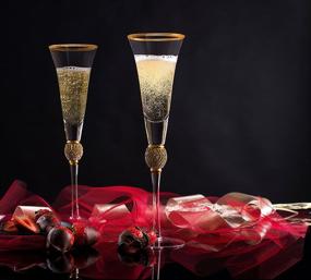 img 2 attached to Rhinestone Champagne Flutes Set for Fabulous Drinking Experience