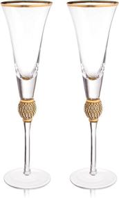 img 4 attached to Rhinestone Champagne Flutes Set for Fabulous Drinking Experience