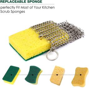 img 1 attached to 🧹 GAINWELL Chainmail Scrubber: Dishwasher-Safe Stainless Steel Cleaner for Cast Iron Skillets