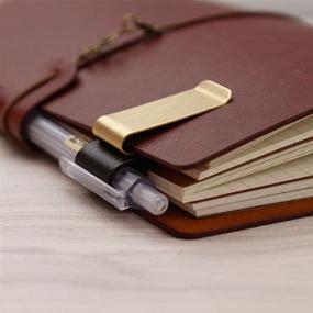 img 1 attached to Toosunny 4 Pack Pen Loop Traveler Notebook: Stylish PU Leather Pen Holder with Convenient Stainless Steel Clip