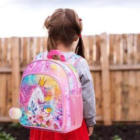 img 1 attached to Toddler Backpack Unicorn Sequin Bookbag Backpacks for Kids' Backpacks
