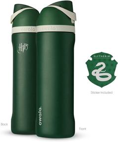 img 3 attached to 🐍 Slytherin-themed Harry Potter Owala FreeSip Insulated Stainless Steel Water Bottle - Ideal for Sports and Travel, BPA-Free, 24-Ounce with Straw